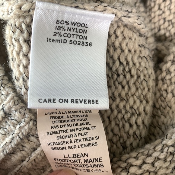 L.L. Bean Signature Wool Dress Cowl Neck Beige Medium - Picture 8 of 8